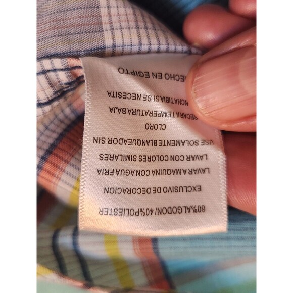 Levi's Men's XXL Western Pearl‎ Snap Blue Plaid Long Sleeve Shirt - Picture 7 of 9